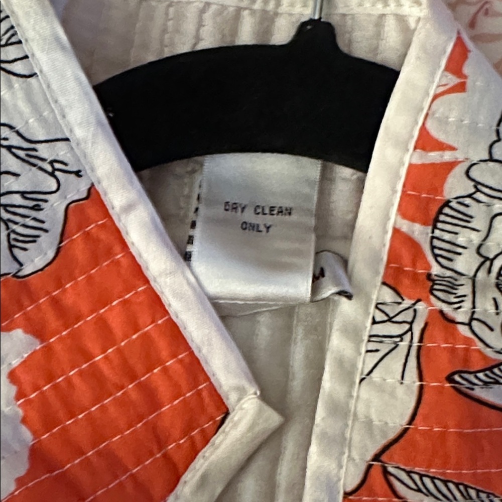 PATTY KIM Womens Cotton Quilted Open Front Jacket Blazer Orange & White Sz
Large - Picture 10 of 10